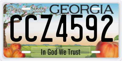GA license plate CCZ4592