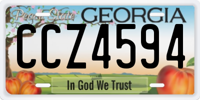 GA license plate CCZ4594