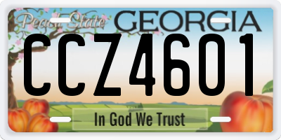 GA license plate CCZ4601