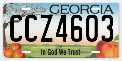 GA license plate CCZ4603