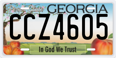 GA license plate CCZ4605