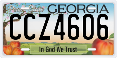 GA license plate CCZ4606