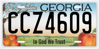 GA license plate CCZ4609