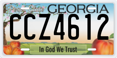 GA license plate CCZ4612