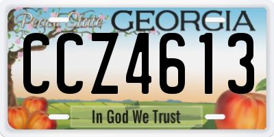 GA license plate CCZ4613