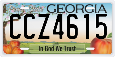 GA license plate CCZ4615