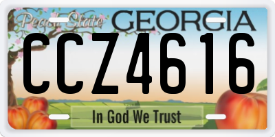 GA license plate CCZ4616