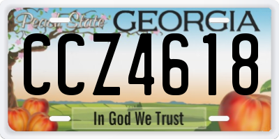 GA license plate CCZ4618