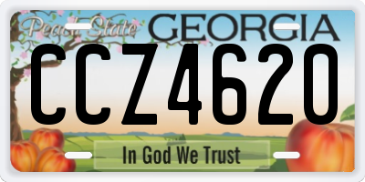 GA license plate CCZ4620