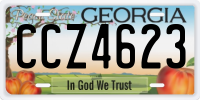 GA license plate CCZ4623