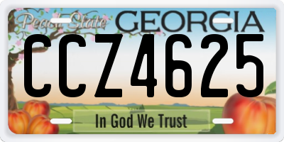 GA license plate CCZ4625