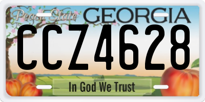GA license plate CCZ4628