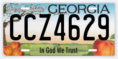 GA license plate CCZ4629