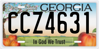 GA license plate CCZ4631