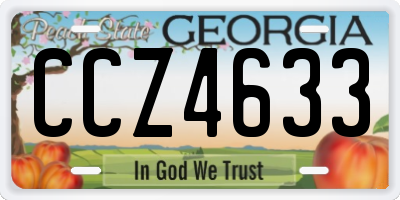 GA license plate CCZ4633