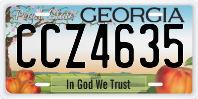 GA license plate CCZ4635