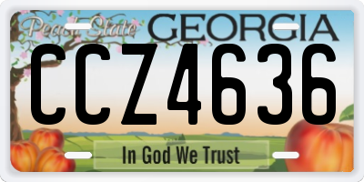 GA license plate CCZ4636