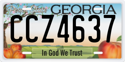 GA license plate CCZ4637
