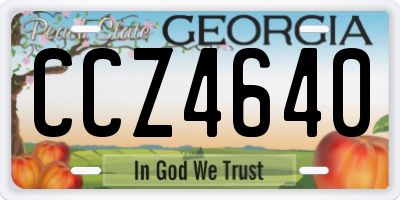 GA license plate CCZ4640