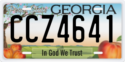 GA license plate CCZ4641