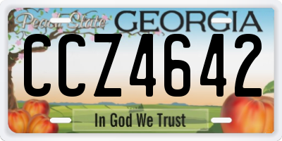 GA license plate CCZ4642