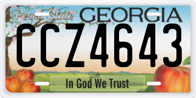 GA license plate CCZ4643