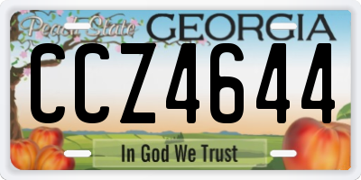 GA license plate CCZ4644