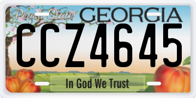GA license plate CCZ4645