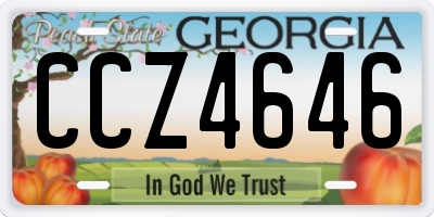 GA license plate CCZ4646