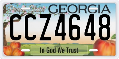 GA license plate CCZ4648