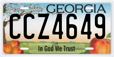 GA license plate CCZ4649