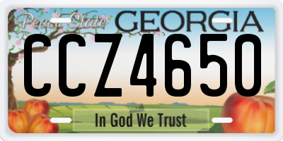 GA license plate CCZ4650
