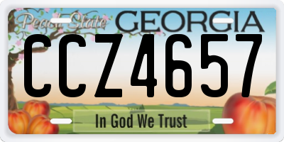 GA license plate CCZ4657