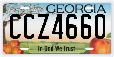GA license plate CCZ4660