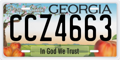 GA license plate CCZ4663