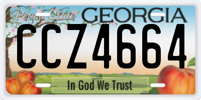 GA license plate CCZ4664