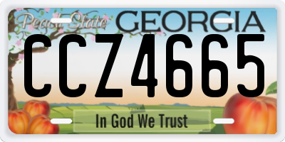 GA license plate CCZ4665
