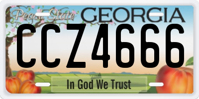 GA license plate CCZ4666