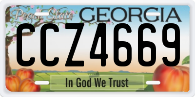 GA license plate CCZ4669