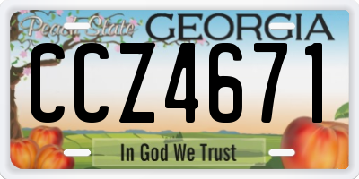 GA license plate CCZ4671