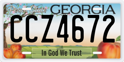 GA license plate CCZ4672