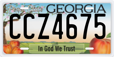 GA license plate CCZ4675