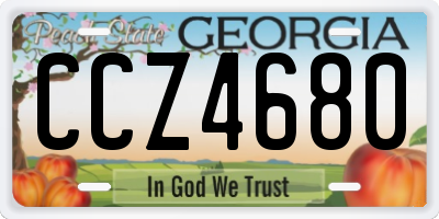 GA license plate CCZ4680