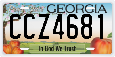 GA license plate CCZ4681
