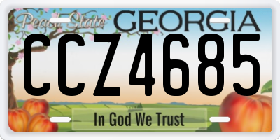 GA license plate CCZ4685