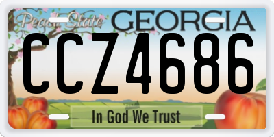 GA license plate CCZ4686