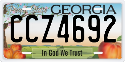GA license plate CCZ4692