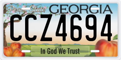 GA license plate CCZ4694