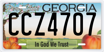 GA license plate CCZ4707
