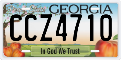 GA license plate CCZ4710